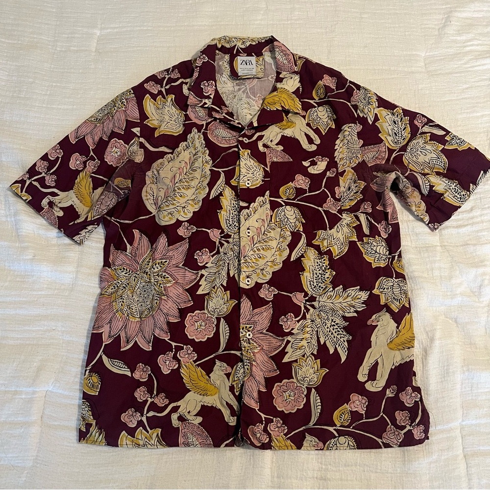 Printed button down